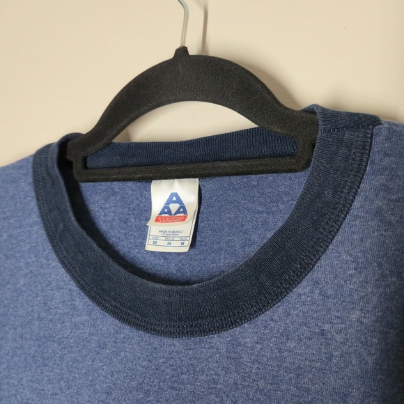 Vintage Sirius XM T Shirt Mens M Blue Ringer Satellite Radio Y2K Double-Sided - Picture 6 of 6